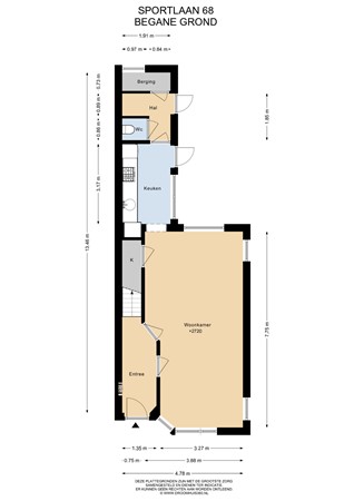 Floorplan - Sportlaan 68, 1431 JA Aalsmeer